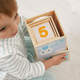 PIRAMIDA ZE ZWIERZĄTKAMI wieża drewniana układanka 6 el. Pure