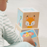 PIRAMIDA ZE ZWIERZĄTKAMI wieża drewniana układanka 6 el. Pure