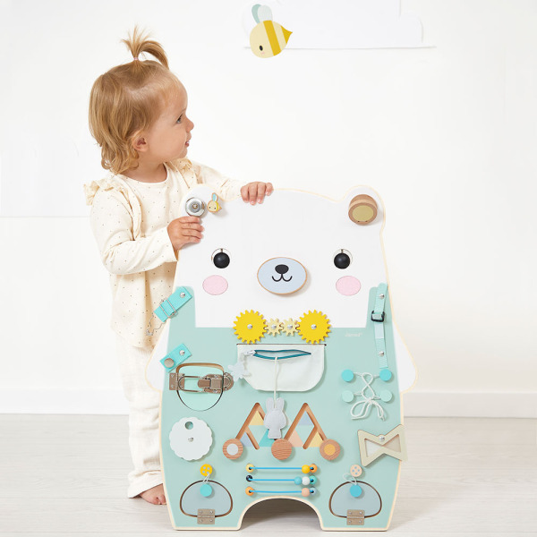 MIŚ duża drewniana tablica manipulacyjna 20 aktywności Pure