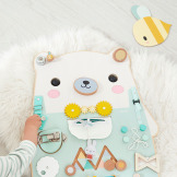 MIŚ duża drewniana tablica manipulacyjna 20 aktywności Pure