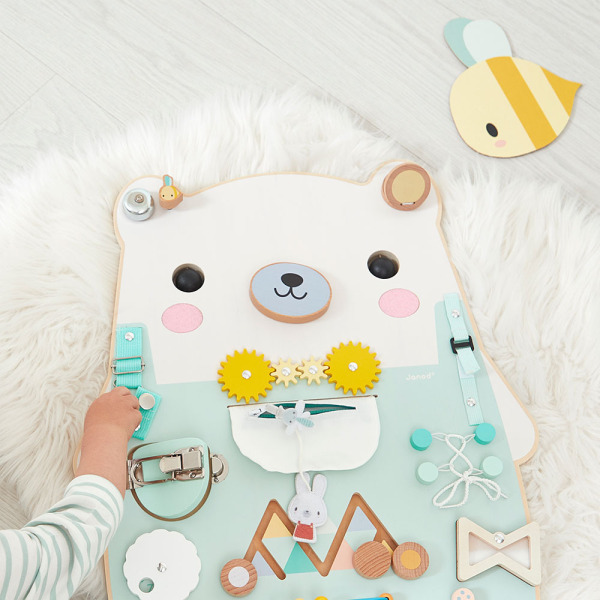 MIŚ duża drewniana tablica manipulacyjna 20 aktywności Pure