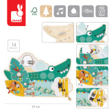 KROKODYL duża drewniana tablica manipulacyjna 14 aktywności Tropik