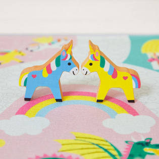 ZACZAROWANE KRÓLESTWO zestaw drewnianych klocków i figurek 37 el. Cross Roads Janod 3+