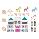 ZACZAROWANE KRÓLESTWO zestaw drewnianych klocków i figurek 37 el. Cross Roads Janod 3+