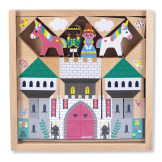 ZACZAROWANE KRÓLESTWO zestaw drewnianych klocków i figurek 37 el. Cross Roads Janod 3+