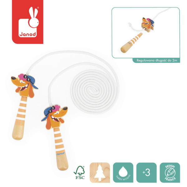 PIESEK skakanka z drewnianymi rączkami Applepop