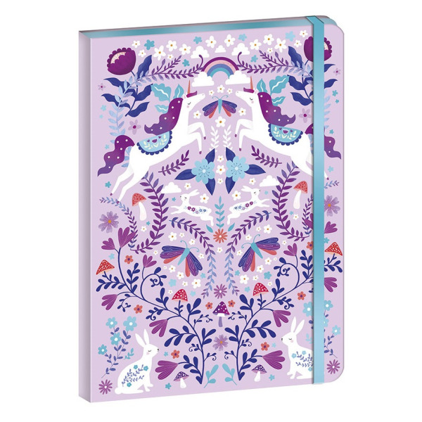 JEDNOROŻCE notatnik w linie z gumką A5 Kraina Snów