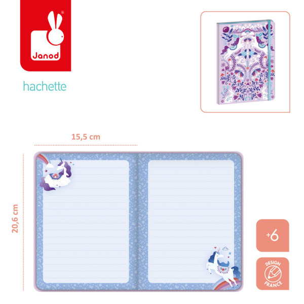 JEDNOROŻCE notatnik w linie z gumką A5 Kraina Snów