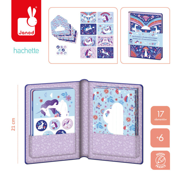 JEDNOROŻCE zestaw zaproszeń papeteria Kraina Snów
