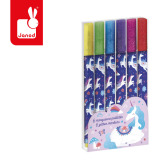 JEDNOROŻCE brokatowe flamastry markery 6 kolorów Kraina Snów