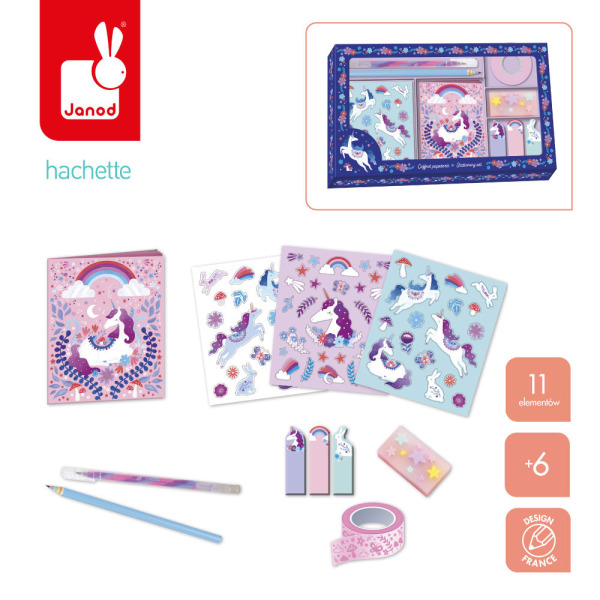 JEDNOROŻCE zestaw piśmienniczy z notesikami 11 el. Kraina Snów