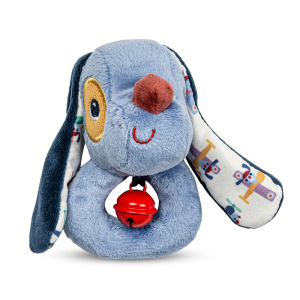 PIESEK JULES niebieska grzechotka z dzwoneczkiem