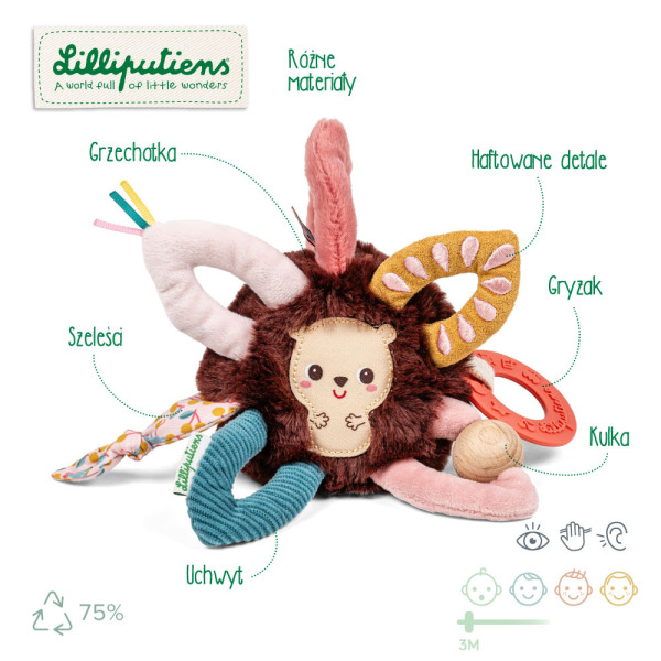 JEŻYK LEON aktywizująca piłeczka wielofunkcyjna