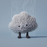 CHMURKA BURZOWA szara przytulanka Amuse 26 cm