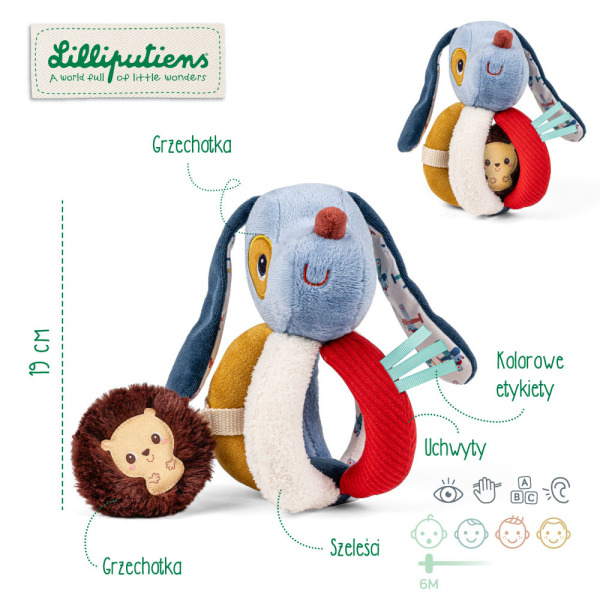 PIESEK JULES grzechotka z uchwytami