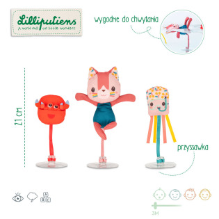 KOTKA JEANNE zestaw 3 piłeczek do kąpieli z przyssawkami