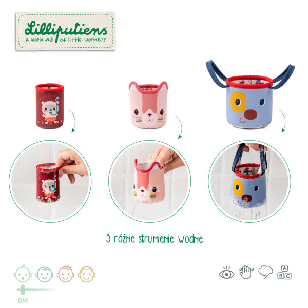 PIESEK JULES 3 kubeczki do zabawy w kąpieli