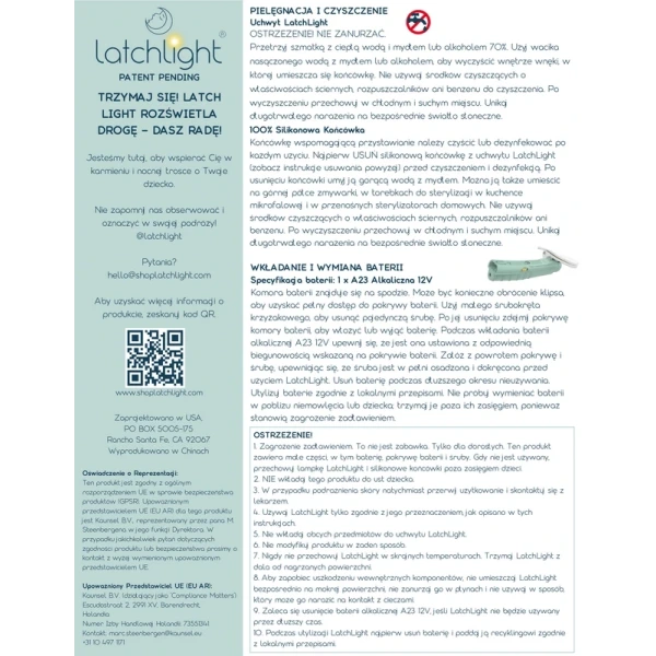 LatchLight innowacyjna niebudząca lampka nocna ułatwiająca karmienie i dbająca o zdrowy sen
