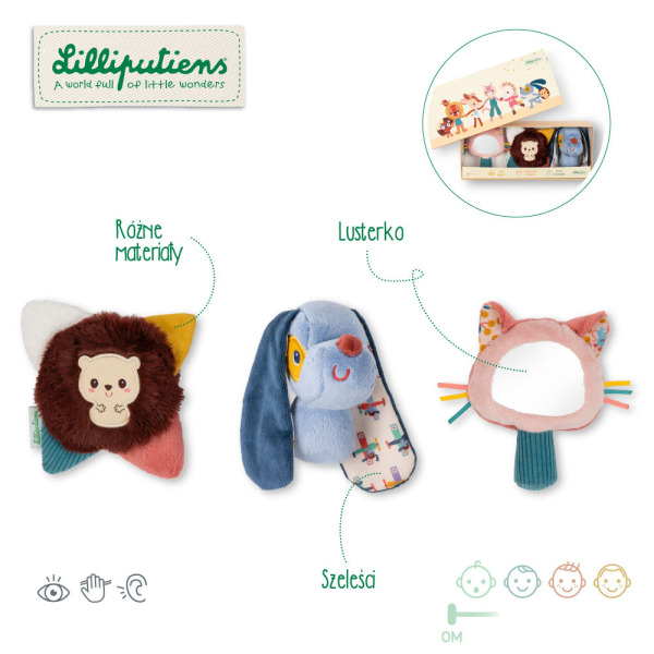 PIESEK JULES multisensoryczny zestaw rozwijający zmysły 3 el.