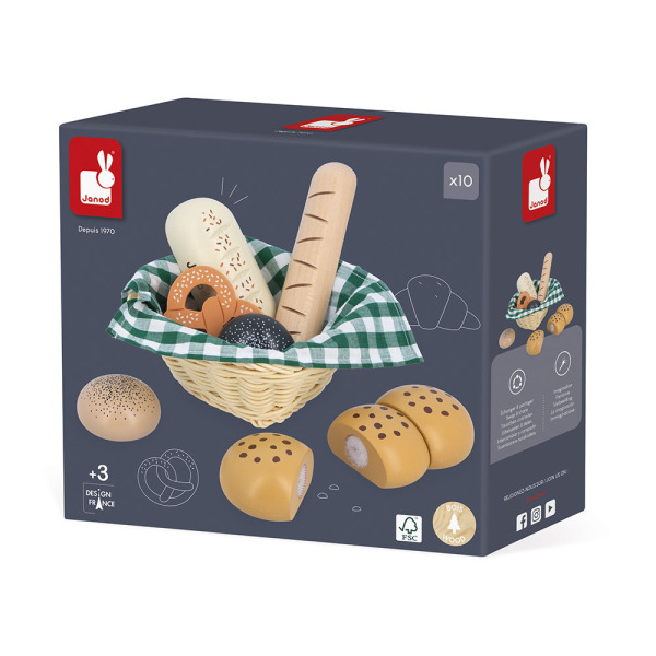 DREWNIANE PIECZYWO koszyk z akcesoriami 10 el.  Shiny Grandma 3+