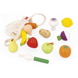 OWOCE I WARZYWA zestaw drewnianych warzyw i owoców w siatce 12el. Shiny Grandma 3+