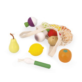 OWOCE I WARZYWA zestaw drewnianych warzyw i owoców w siatce 12el. Shiny Grandma 3+