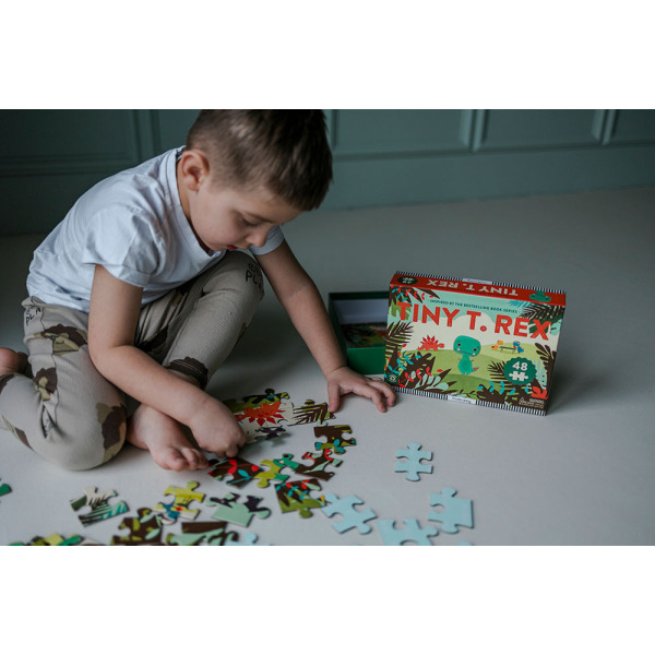 TINY T-REX tekturowe puzzle Dinozaury 48 el. 3+