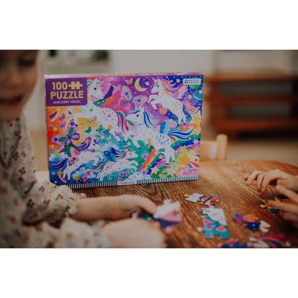 MAGICZNE JEDNOROŻCE tekturowe puzzle 100 el. 5+