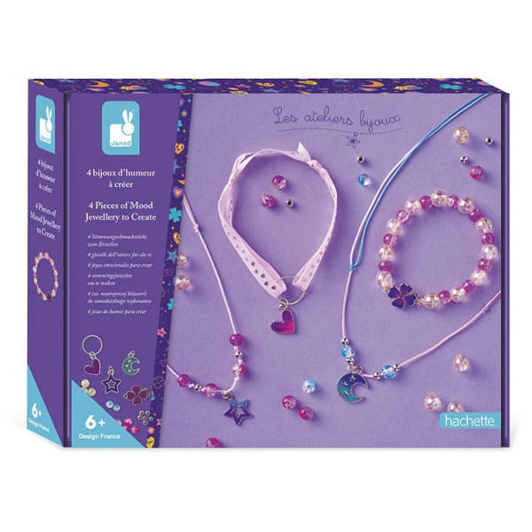 Zestaw kreatywny do tworzenia biżuterii z zawieszkami zmieniającymi kolor Janod 6+