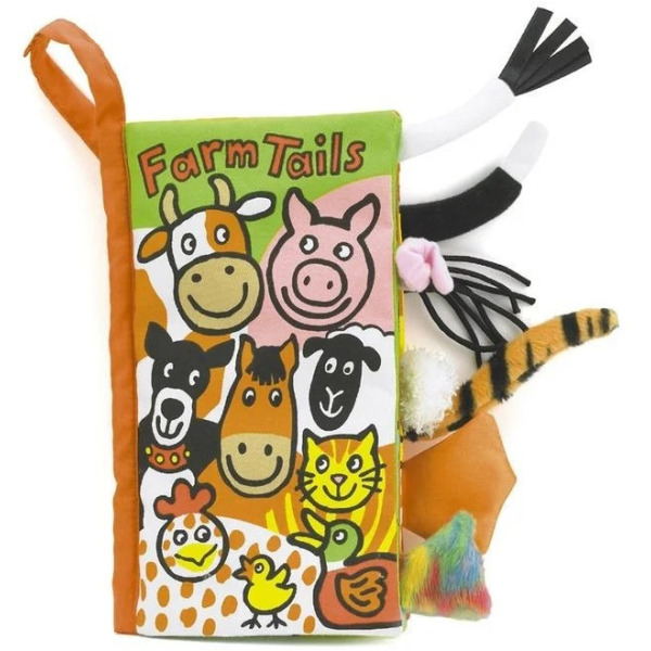 FARMA materiałowa książeczka aktywizująca z ogonkami