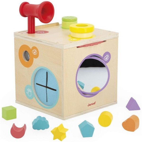 ZMYSŁY drewniana kostka sensoryczna 18 m+