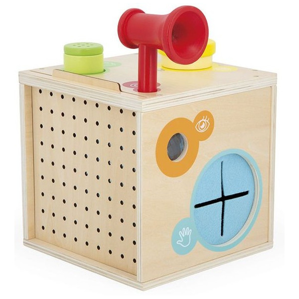 ZMYSŁY drewniana kostka sensoryczna 18 m+