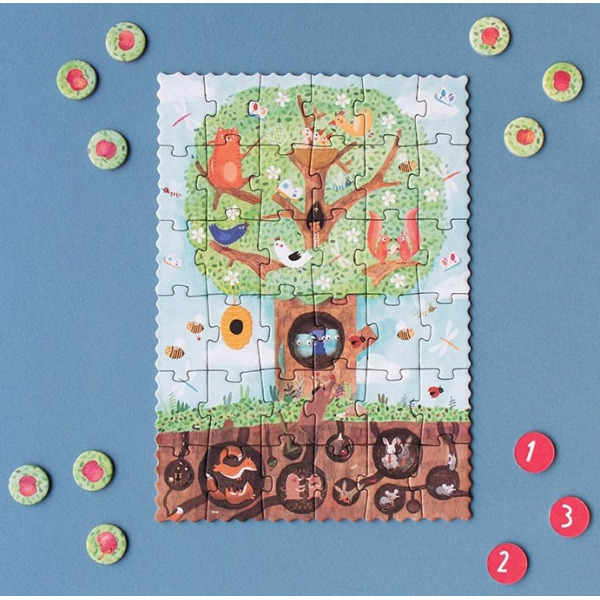 JABŁONKA puzzle kieszonkowe z grą obserwacyjną 36 el. Londji 4+