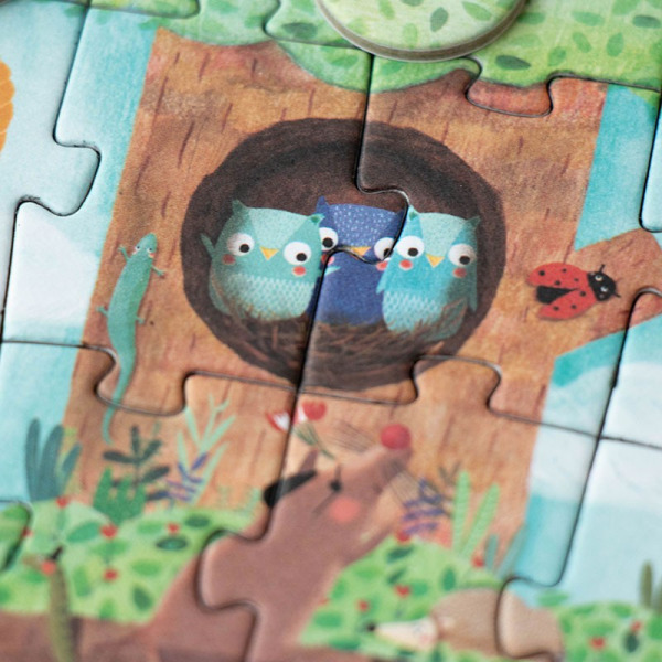 JABŁONKA puzzle kieszonkowe z grą obserwacyjną 36 el. Londji 4+