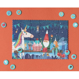 JEDNOROŻEC puzzle kieszonkowe z grą obserwacyjną 36 el. Londji 4+