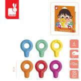 Pierwsze kredki świecowe z uchwytem zestaw 6 kolorów COLO Janod 12m+