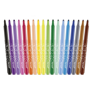 Flamastry pisaki z filcową końcówką 18 kolorów COLO Janod 3+