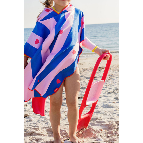 DWUSTRONNE PONCHO KĄPIELOWE dla dzieci Cherry Red Quut 12m+