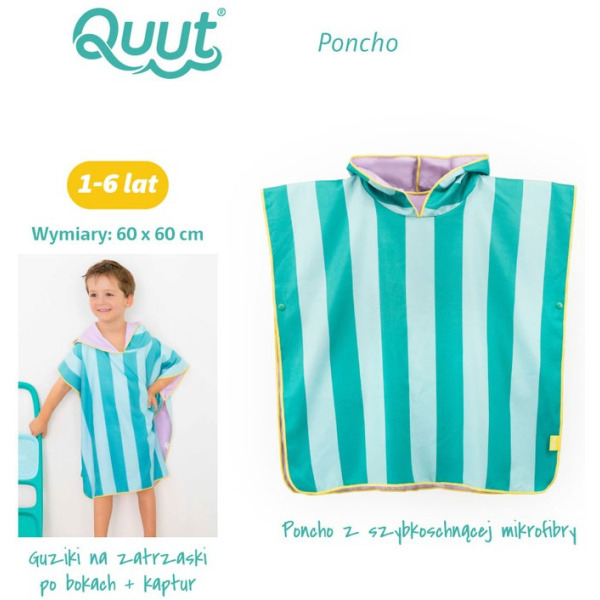 DWUSTRONNE PONCHO KĄPIELOWE dla dzieci Lagoon Quut 12m+