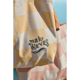 Duża torba plażowa 100% bawełna organiczna GOTS Krata vanilla/sea salt Lassig