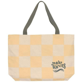 Duża torba plażowa 100% bawełna organiczna GOTS Krata vanilla/sea salt Lassig