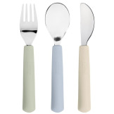 Zestaw sztućców ze stali nierdzewnej 3-częściowy, widelec, łyżka, nóż Happy Fruits Lemon Lassig 12m+