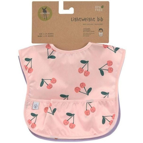 ZESTAW ŚLINIAKÓW wodoodpornych 2 szt. Happy Fruits Cherry Lassig 6m+