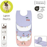 ZESTAW ŚLINIAKÓW bawełnianych 5szt. Happy Fruits Cherry Lassig 3m+