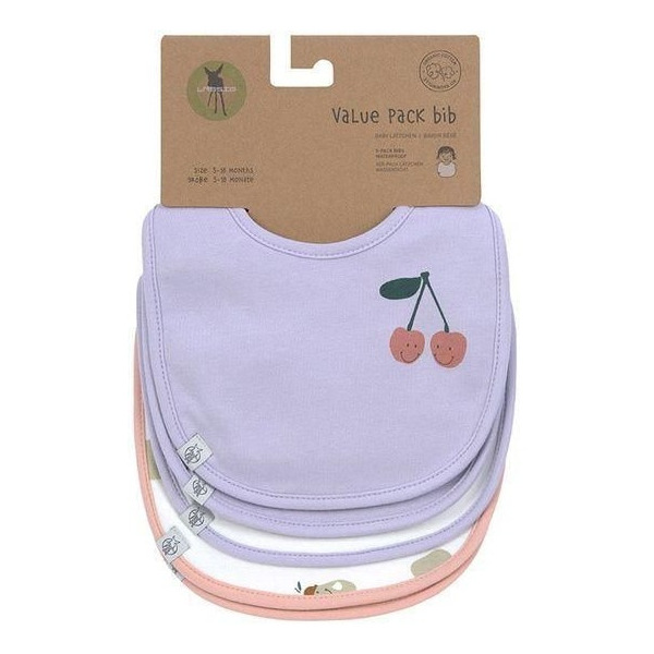 ZESTAW ŚLINIAKÓW bawełnianych 5szt. Happy Fruits Cherry Lassig 3m+