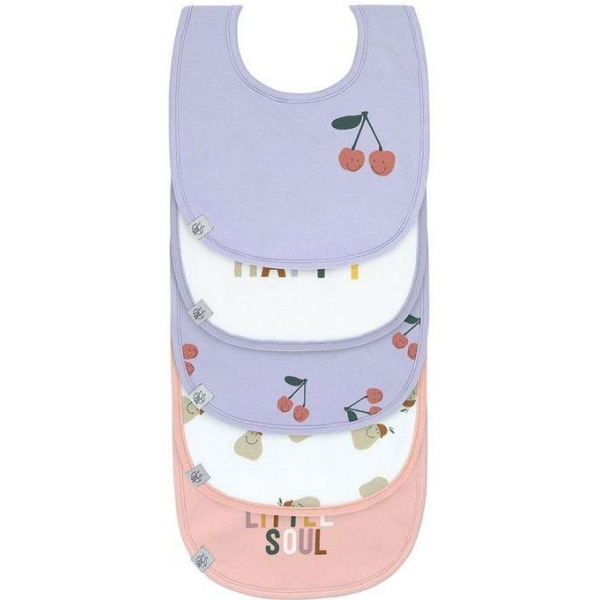 ZESTAW ŚLINIAKÓW bawełnianych 5szt. Happy Fruits Cherry Lassig 3m+