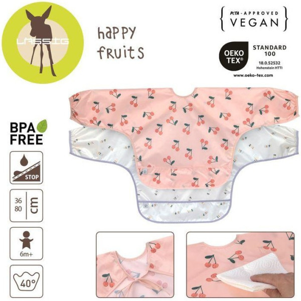 Zestaw śliniaków z długim rękawem 2szt. Happy Fruits Cherry Lassig 6m+