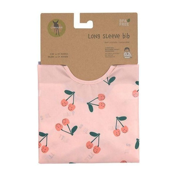 Zestaw śliniaków z długim rękawem 2szt. Happy Fruits Cherry Lassig 6m+