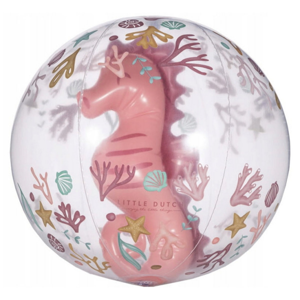 RÓŻOWA PIŁKA PLAŻOWA 3D Pink Ocean Dreams 35 cm Little Dutch 2+