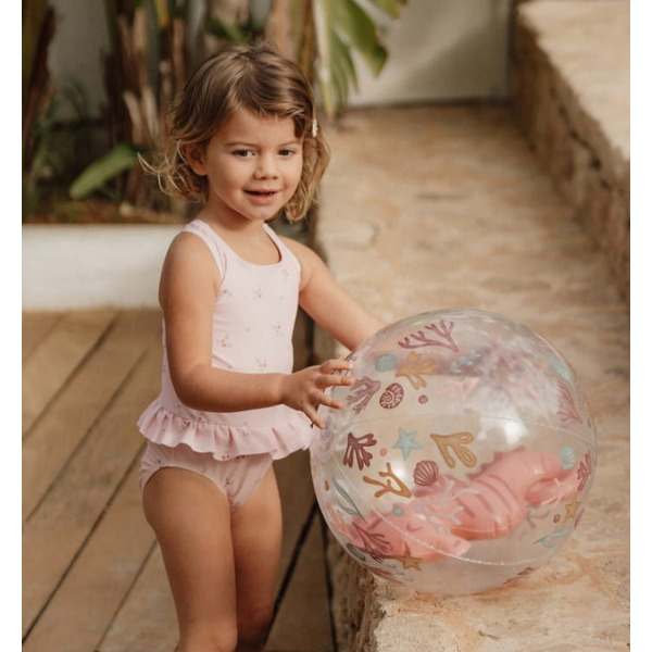 RÓŻOWA PIŁKA PLAŻOWA 3D Pink Ocean Dreams 35 cm Little Dutch 2+